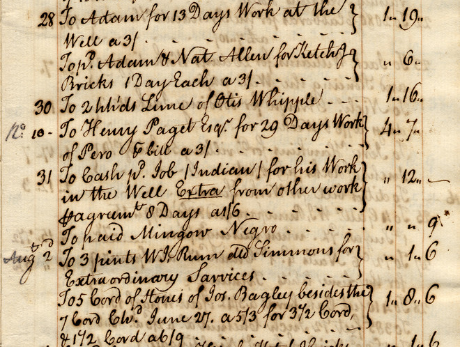 Detail of handwritten building records