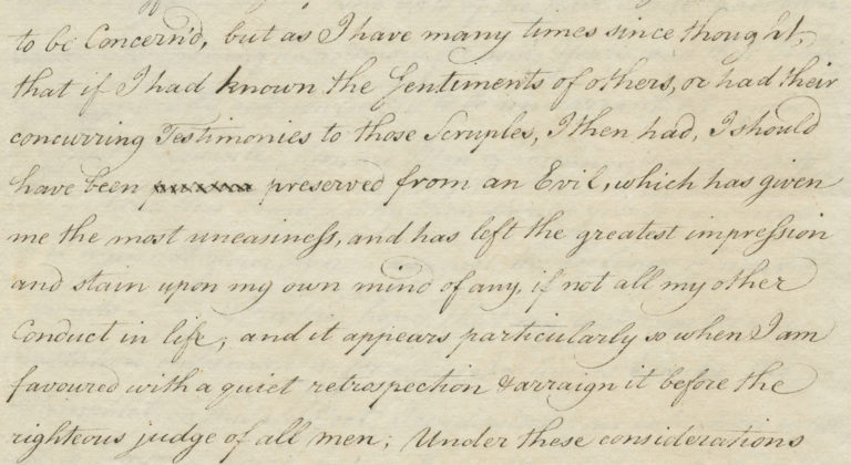 Detail of a handwritten letter from Moses Brown to Clark and Nightingale
